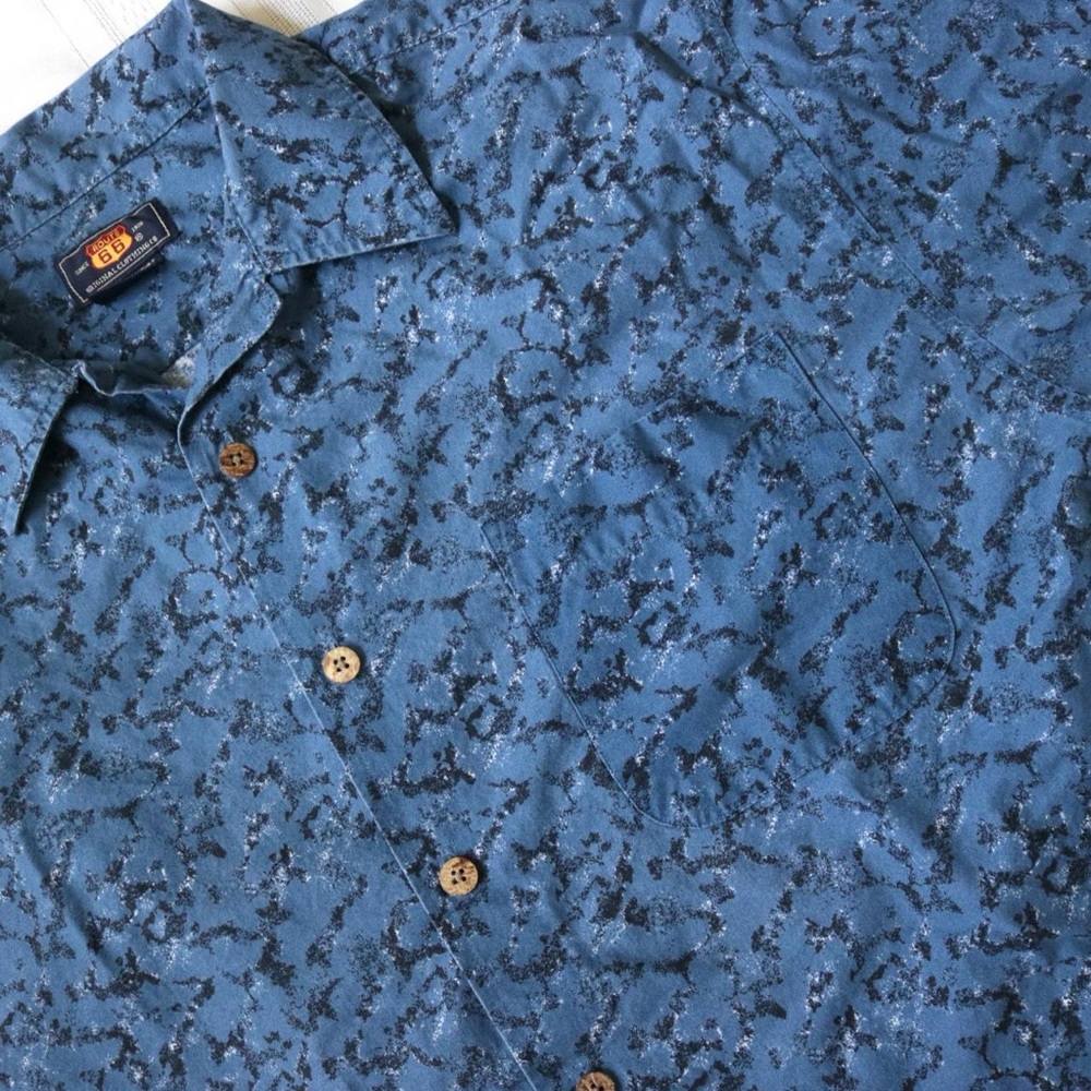 Blue Ocean Water Patterned Button Down Shirt - image 4